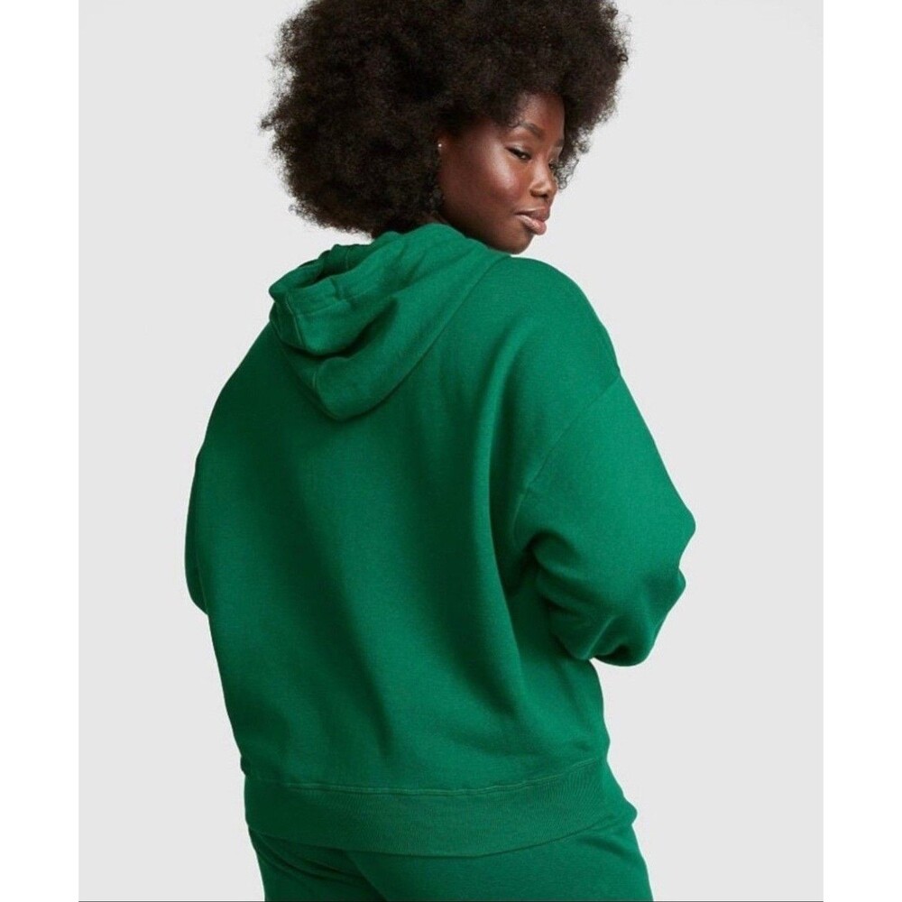 Victorias Secret VS PINK Outfit Campus Sweats Set Garnett Green XL Hoodie Jogger - Picture 2 of 9
